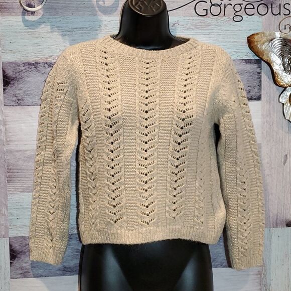 Mayoral Vintage Taupe Gold Metallic Mohair Wool Sweater - Picture 1 of 9